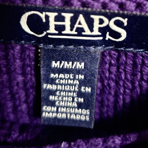 🌿Chaps Women's Medium Royal Purple Boat Neck Cable Knit Sweater-Beautiful! - Picture 5 of 12
